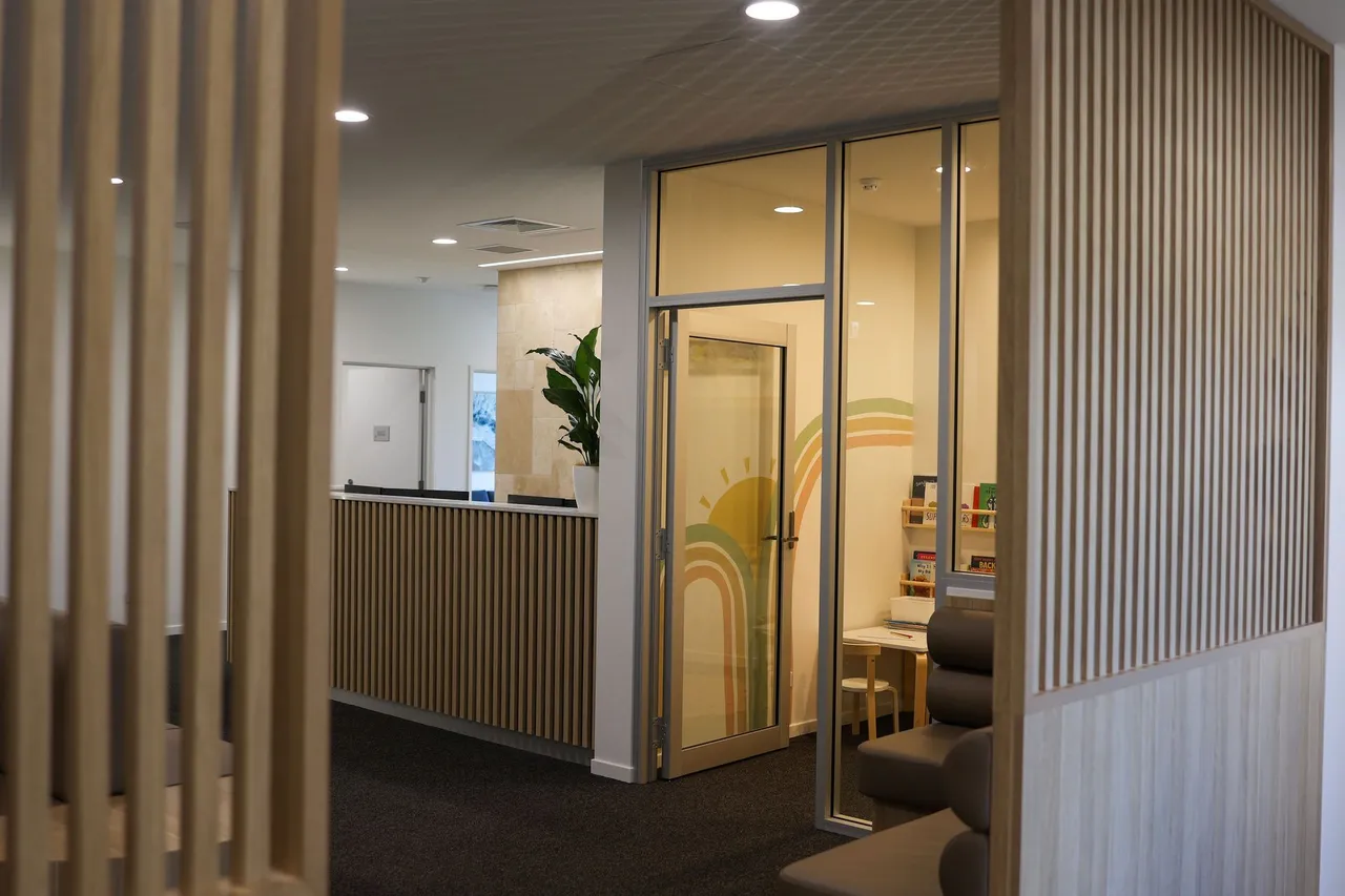 Consulting room with seating and natural light